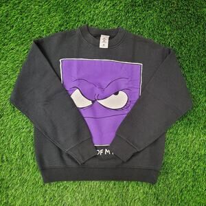 Vintage Angry Face Sweatshirt Womens Medium 21x22 Baggy Boxy